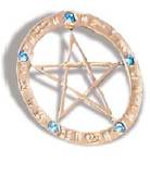 The pentagram symbolizes spirit, air, fire, water and earth.